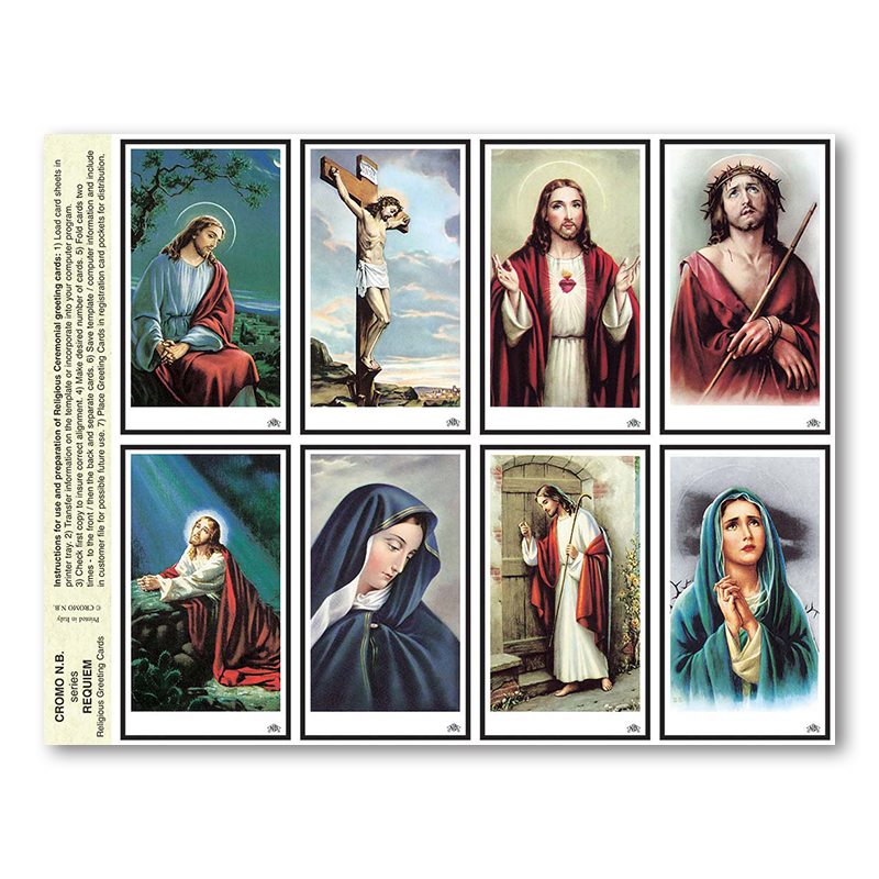 2 sided Blank , Classic 8-up Prayer Cards